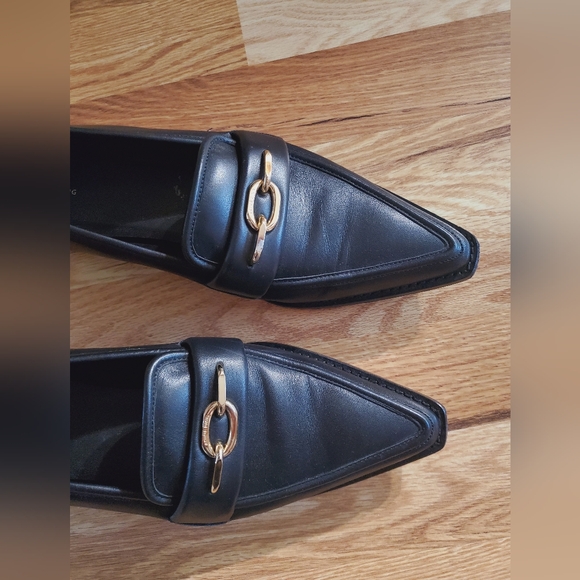 anine bing selma loafer 40 black with gold hardware - Picture 3 of 12